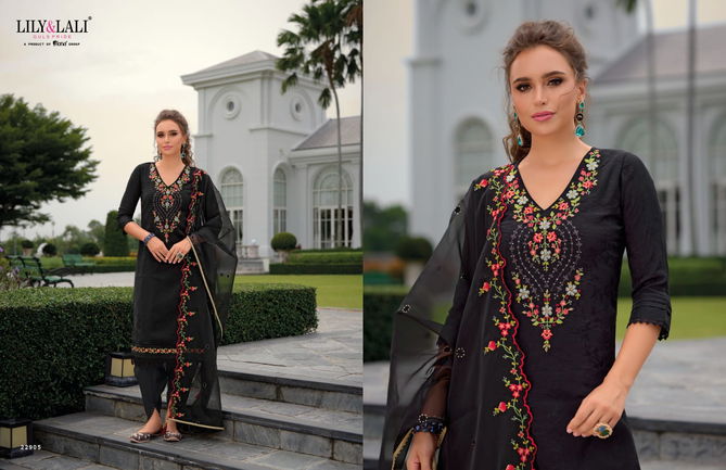 Miraan 3 By Lily Lali Jacquard Viscose Silk Readymade Suits Wholesale Price In Surat
